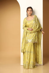 Blooming Floral Sequin Sharara – Designer Wear for Weddings