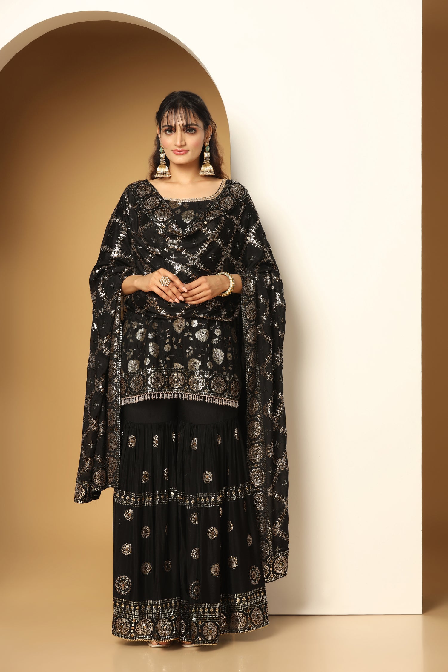 Blooming Garden Sequin Sharara Set – Bridal & Festive Ready