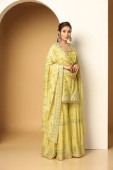 Blooming Floral Sequin Sharara – Designer Wear for Weddings