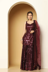 Designer Shiny Sherly Night Sharara for Wedding & Events