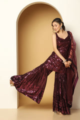 Designer Shiny Sherly Night Sharara for Wedding & Events