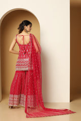 Tasseled Zari & Sequin Shirt Sharara Set – Festive Wear