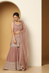 Zari Sequin Tasseled Shirt & Sharara Set – Ethnic Party Wear