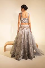 Grey Silk Lehenga