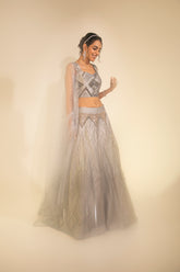 Grey Silk Lehenga