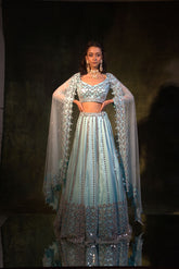 Geometric Mirror Work Lehenga