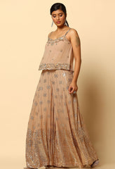 Champagne Color Sharara with Stylish Designer Top