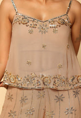 Champagne Color Sharara with Stylish Designer Top
