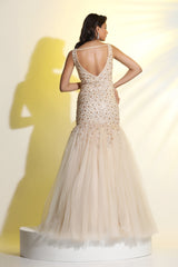 One Piece Net Gather Gown | Stylish Party Wear Gown for Women