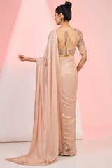 Rose Gold Georgette Sequins & Cutdana Hand Embellished Saree