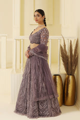 Net Kalidar Cutdana And Beads Work Lehenga