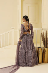 Net Kalidar Cutdana And Beads Work Lehenga