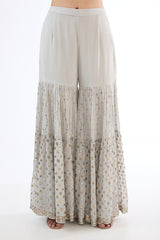 Grey Georgette Sequins Embroidered Sharara Set