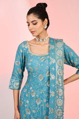 Flower Jaal Embroidered Kurta Sharara Set – Ethnic Festive Wear