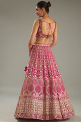 Magenta Sequins Embroidered Lehenga Set