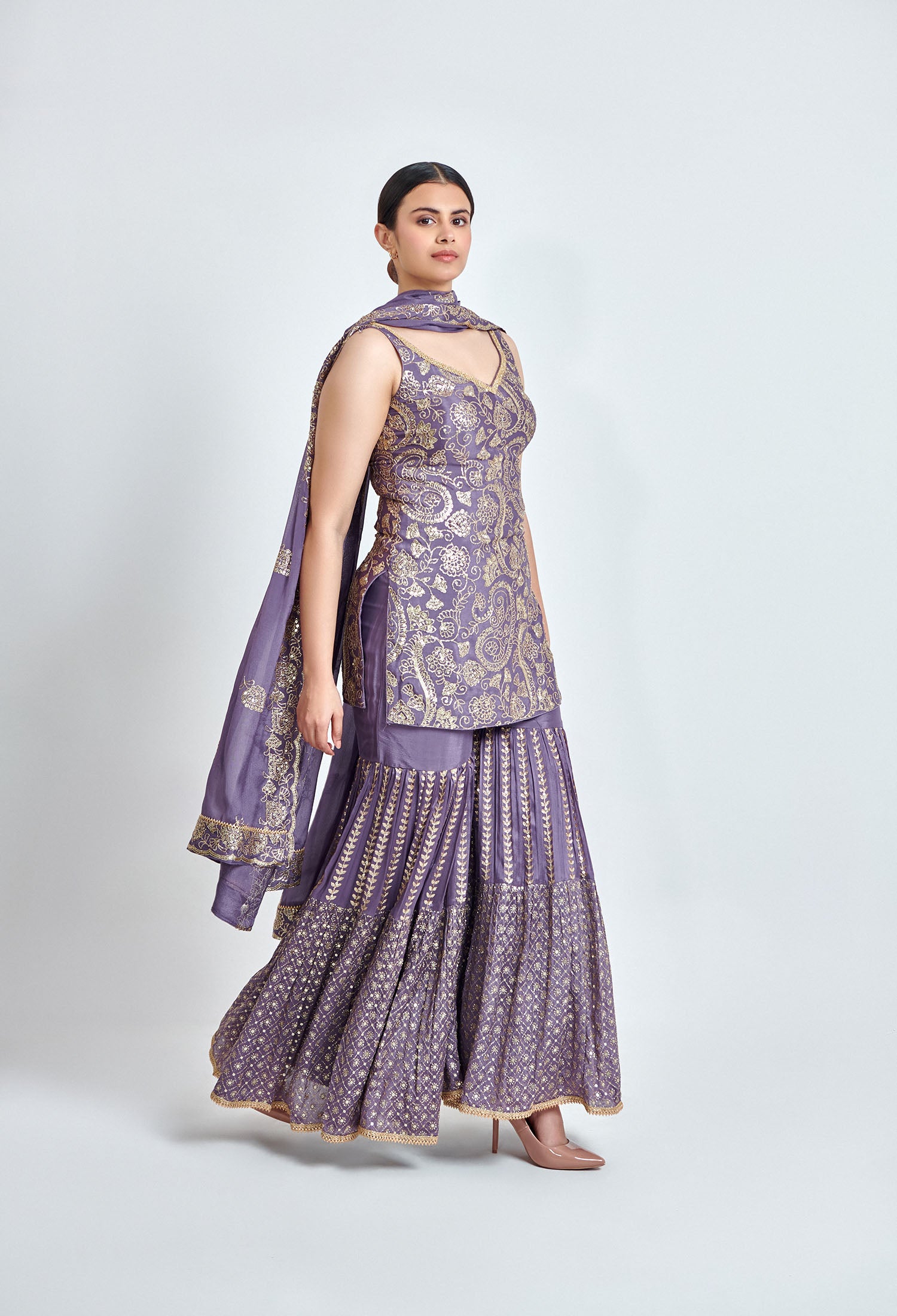 Mauve and Gold Sharara