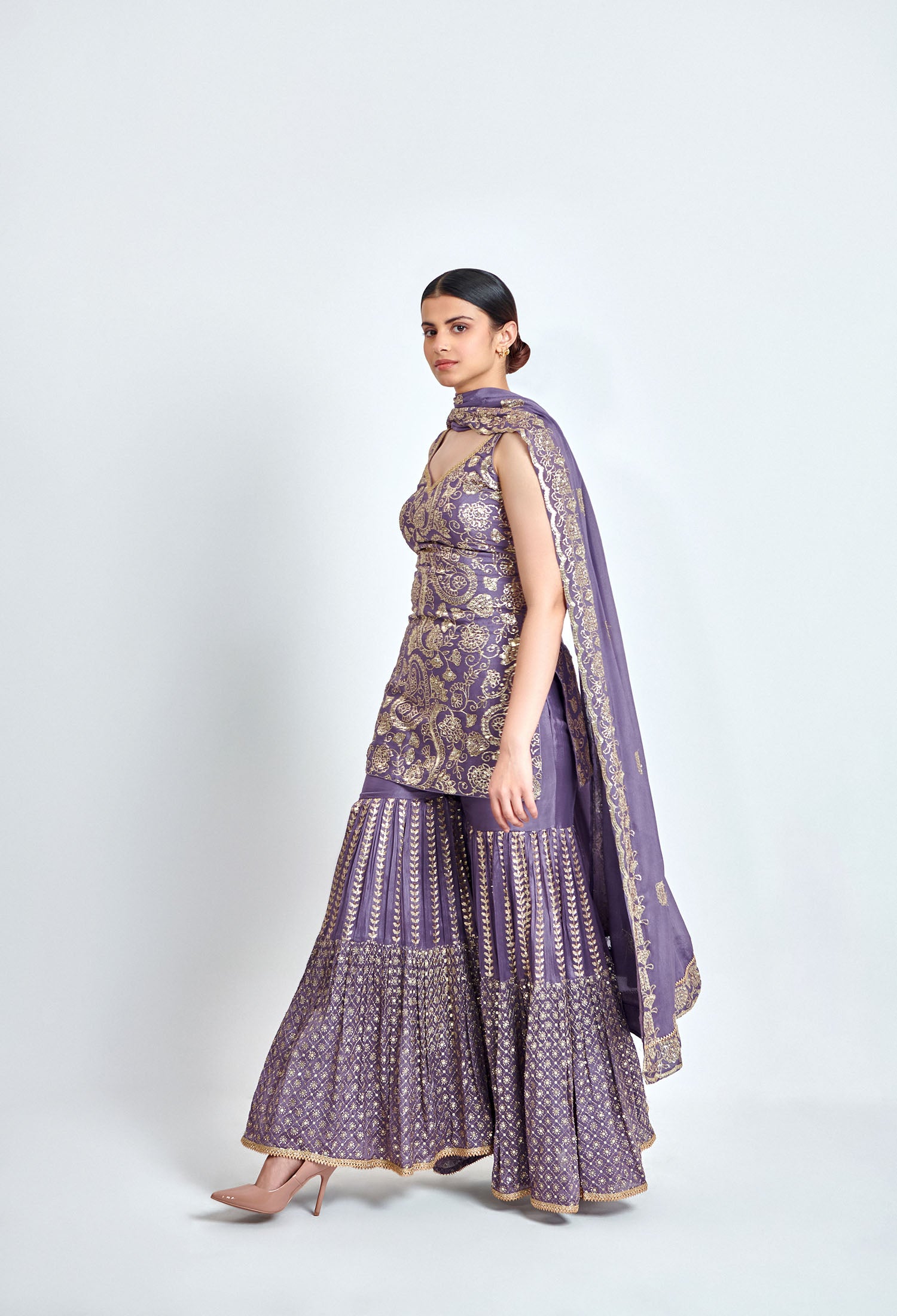 Mauve and Gold Sharara