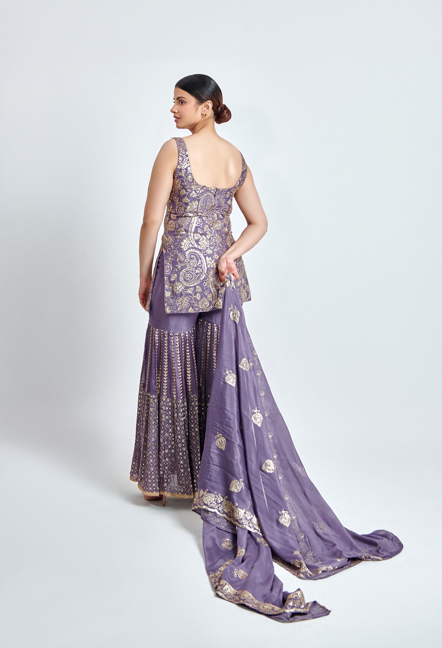 Mauve and Gold Sharara