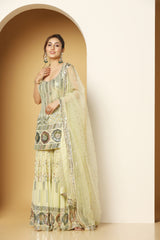 Themed Sequin Adorned Shirt and Sharara