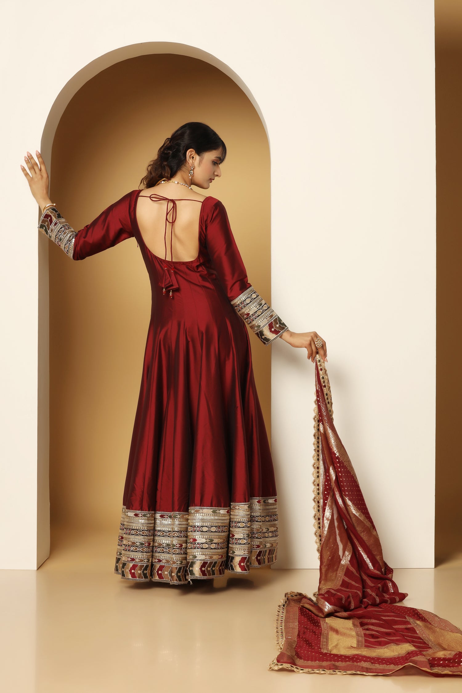 Border Embroidered Anarkali Set