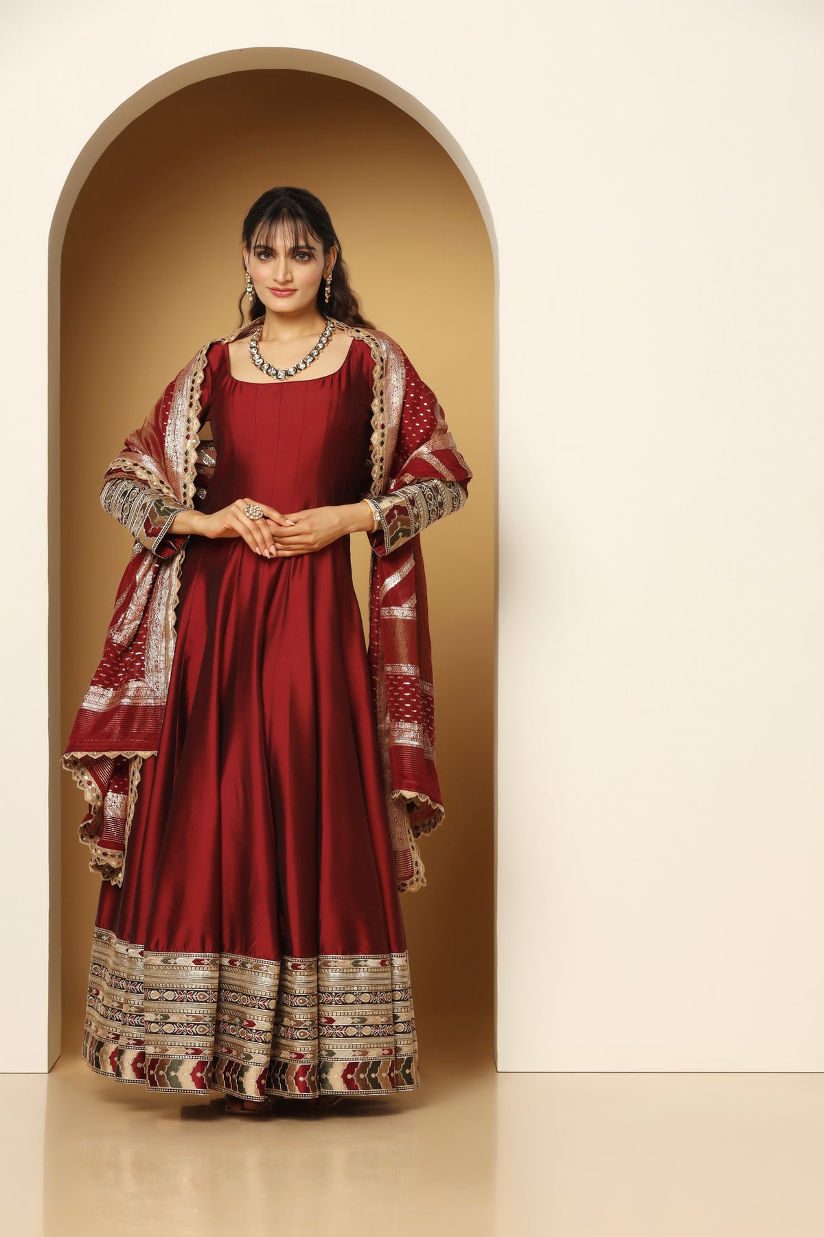 Border Embroidered Anarkali Set