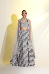 Hand Made Choli with Glittered sequinced work Lehenga