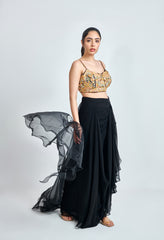 Black Drape Skirt