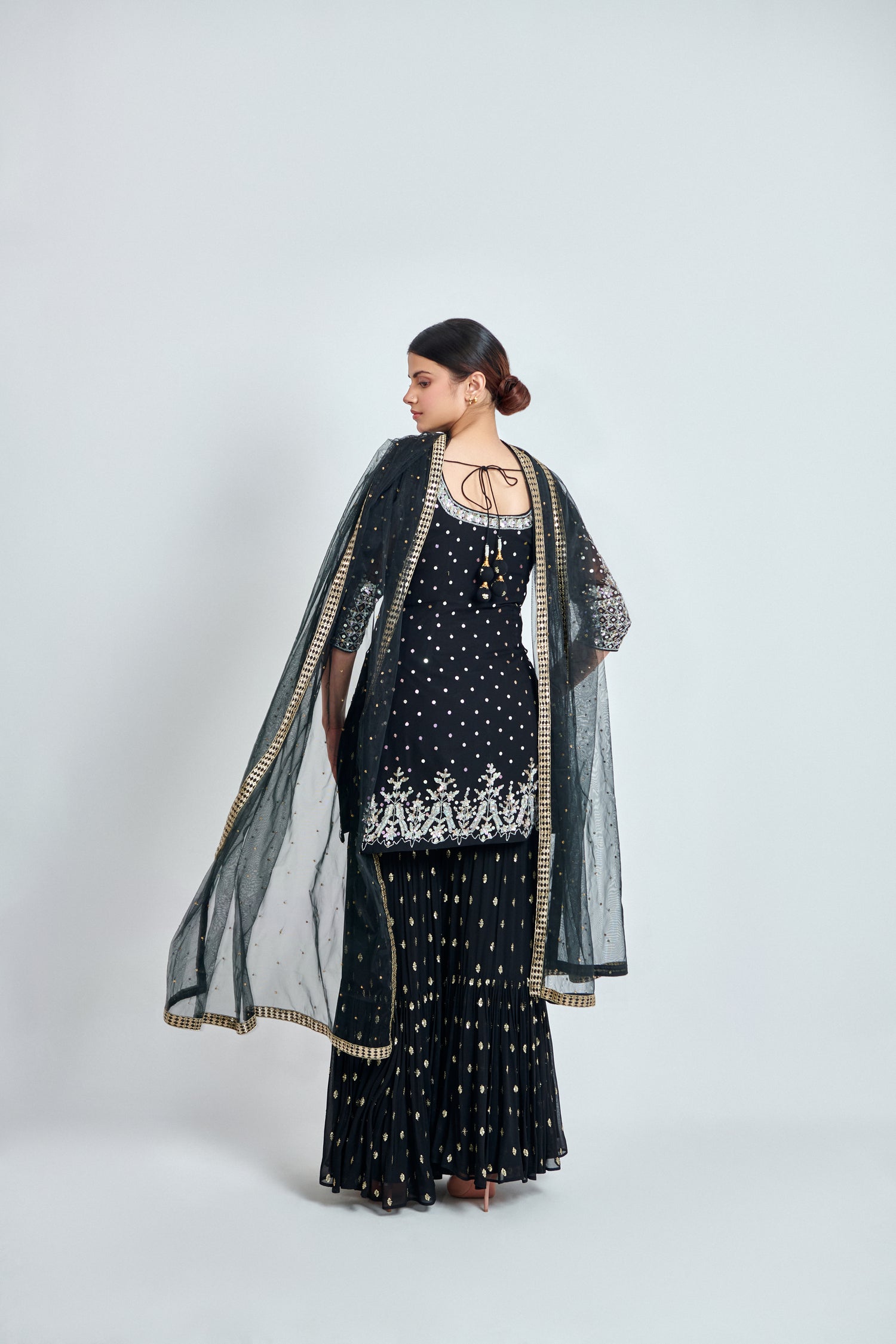 Embroidered Kurta Sharara Set