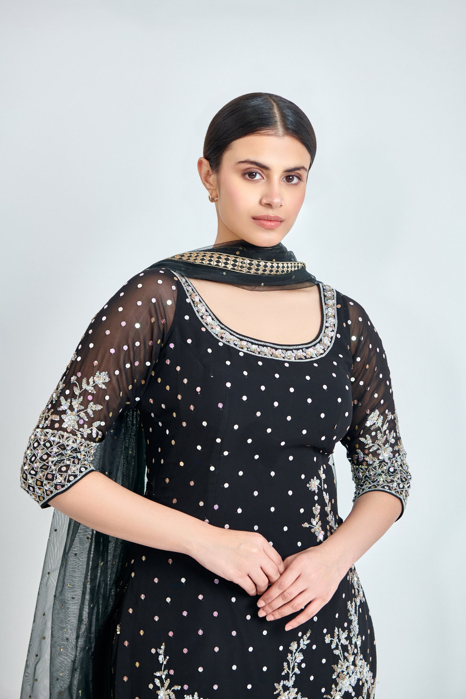 Embroidered Kurta Sharara Set