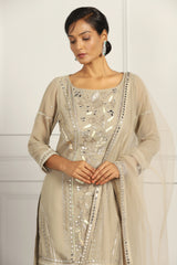 Resham Embroidered Kurta Sharara Set