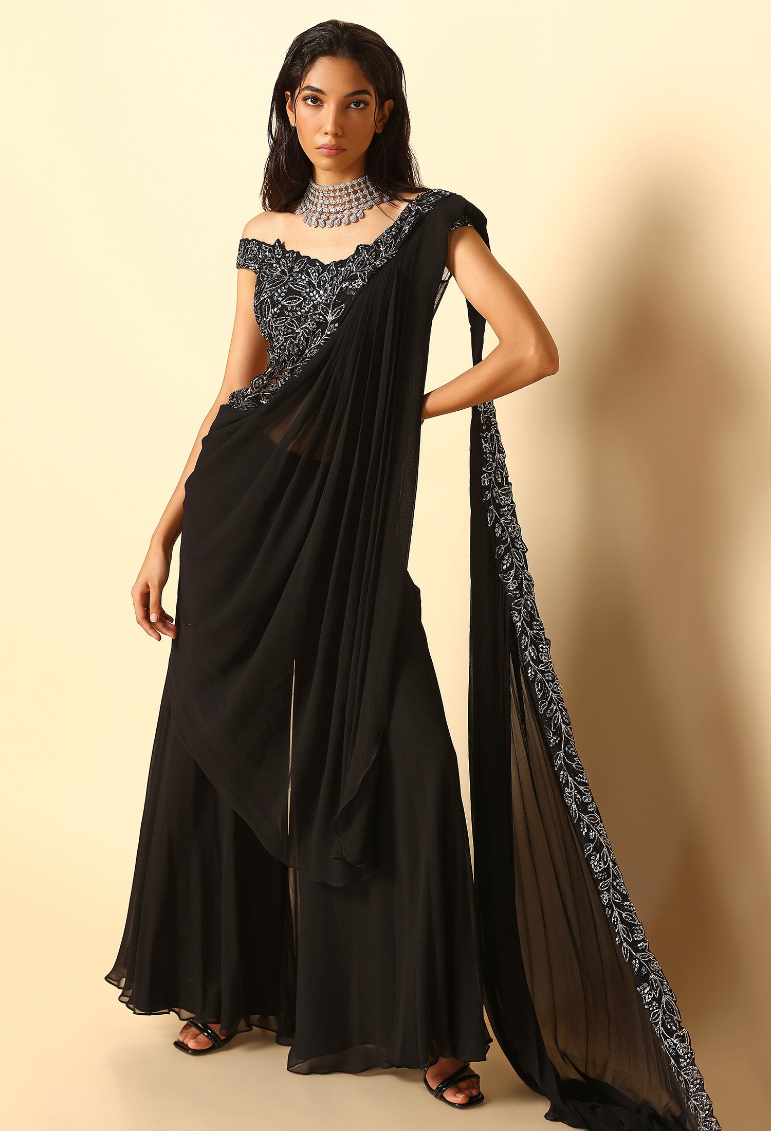 Black and Silver Sharara