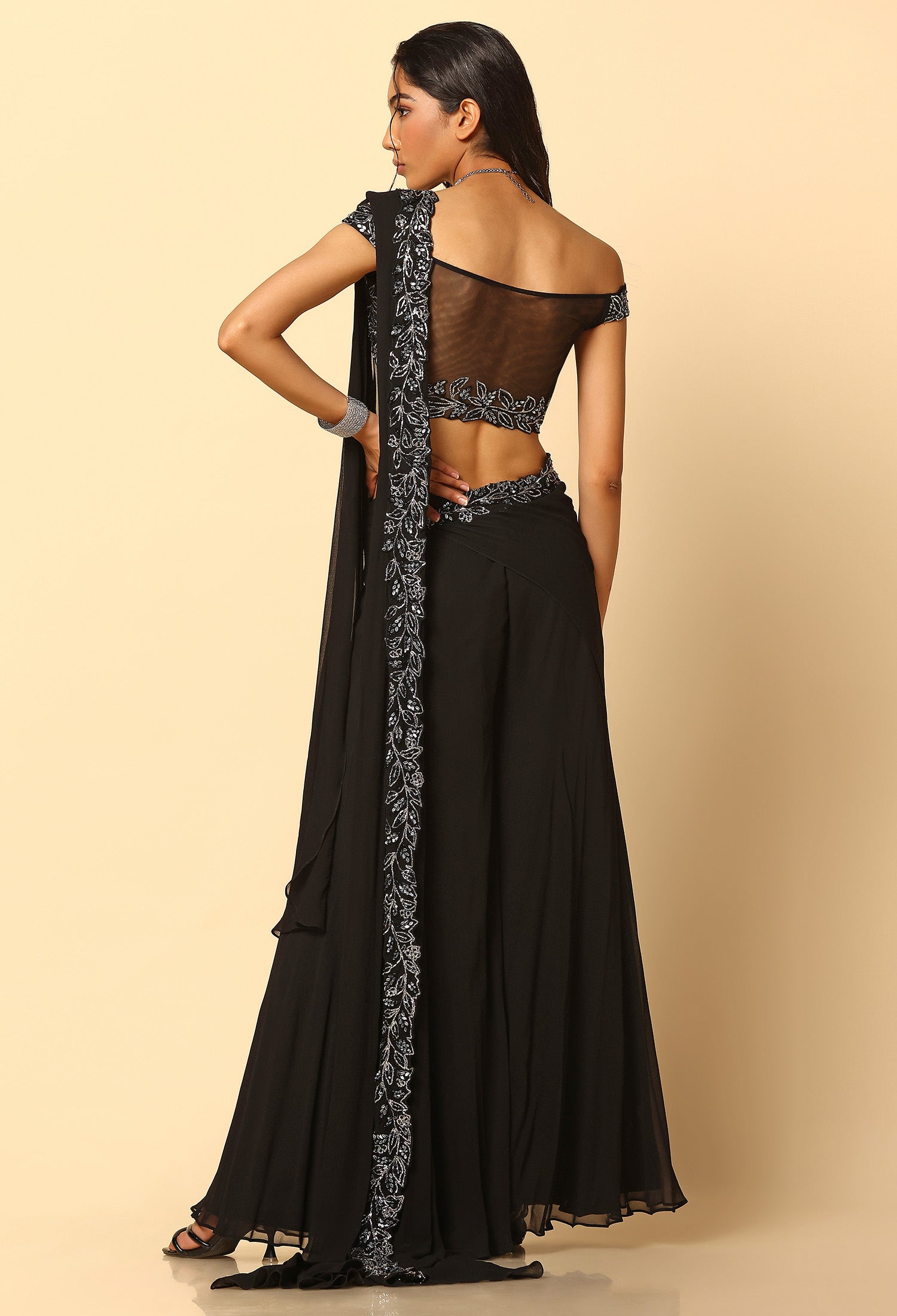 Black and Silver Sharara