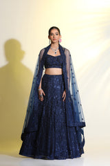 A Lehenga adorned with sequined and cutdana