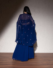 Electric Blue Georgette Sharara Set