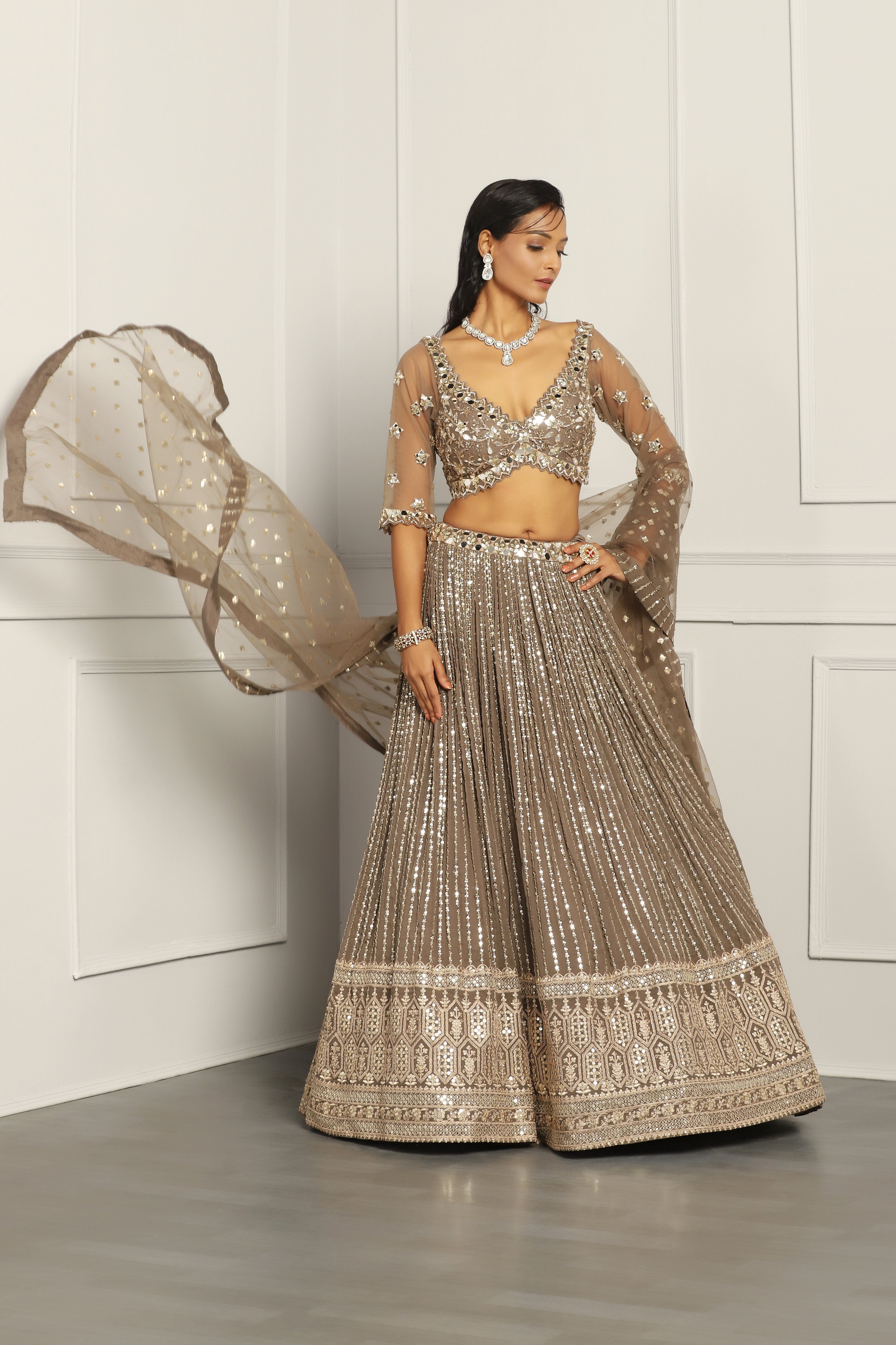 Sequin Embroidered Lehenga Set