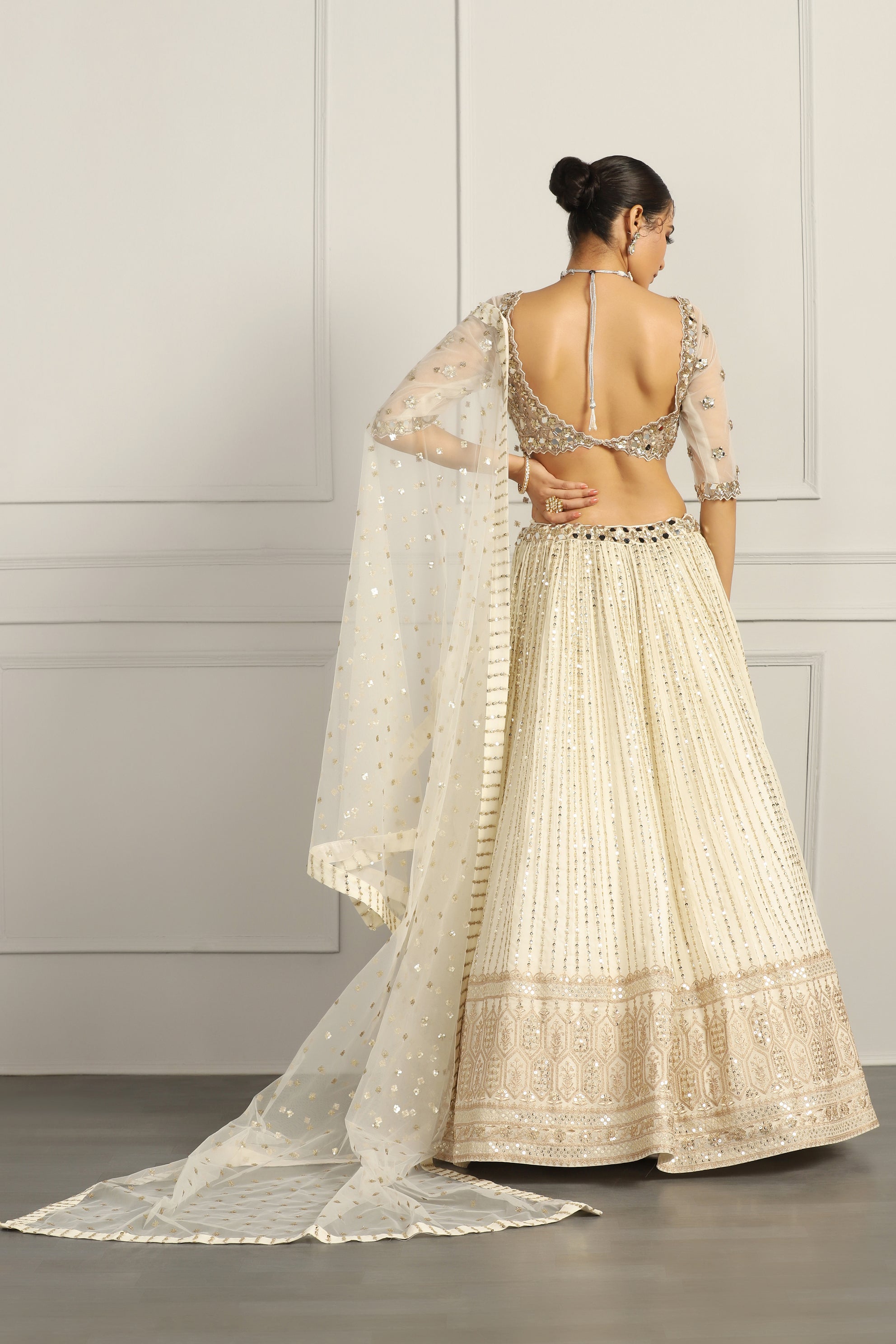 Sequin & Bead Embroidered Bridal Lehenga Set