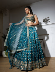 Floral Jaal Embroidered Bridal Lehenga Set