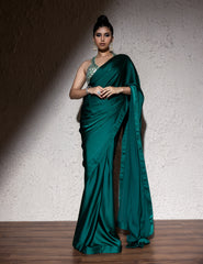 Saree With Pearl Embroidered Blouse