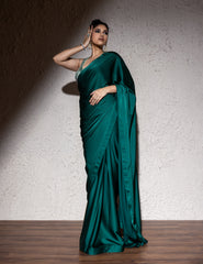 Saree With Pearl Embroidered Blouse