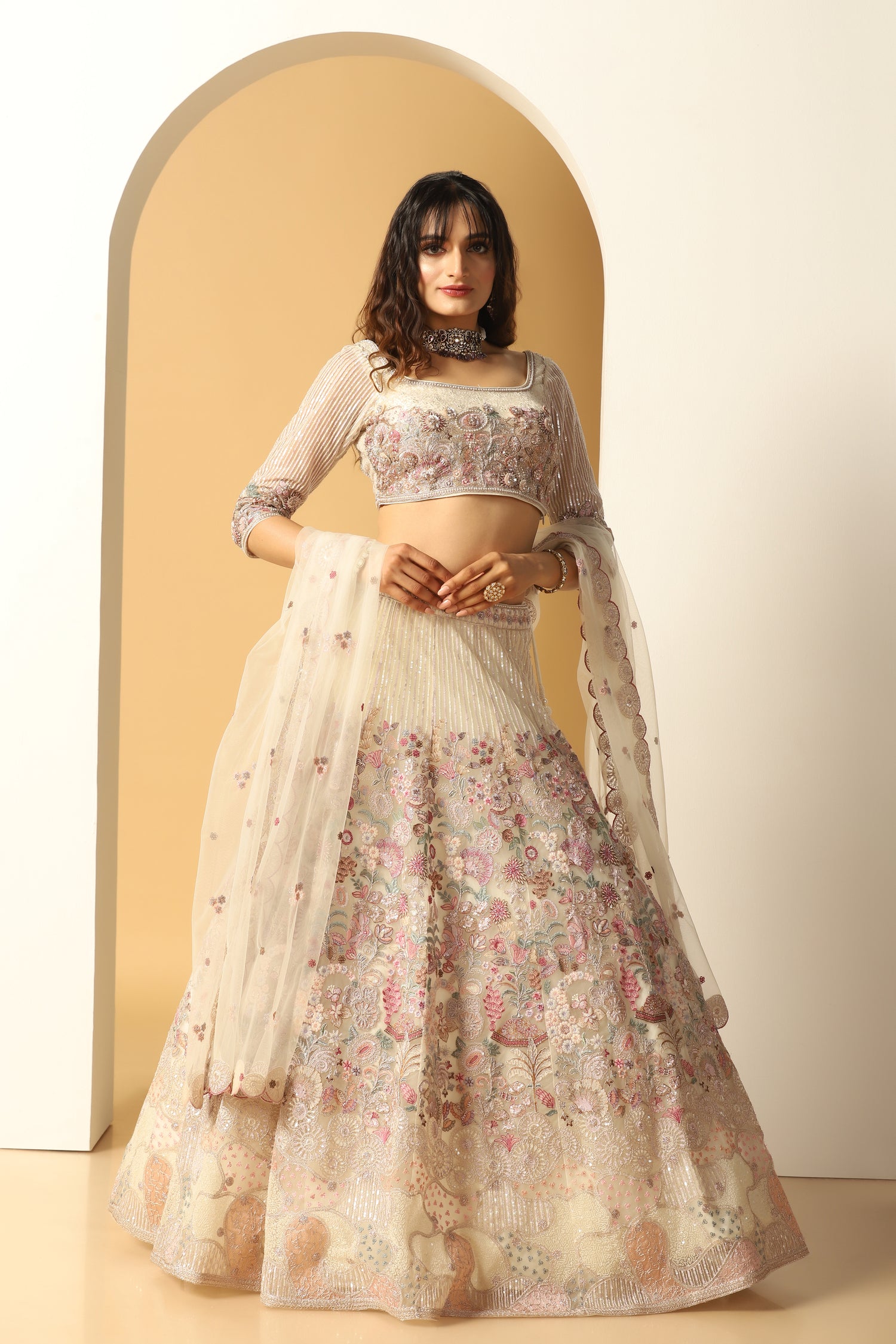 Floral Embroidered Lehenga Set