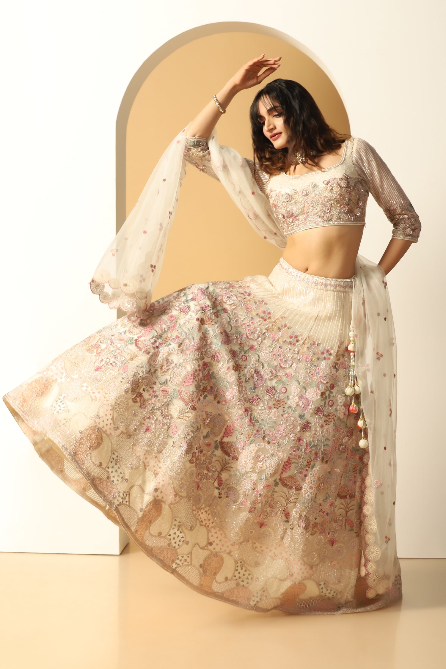 Floral Embroidered Lehenga Set