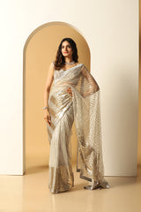 Sequin embroidery big border saree