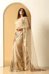 Sequin embroidery big border saree