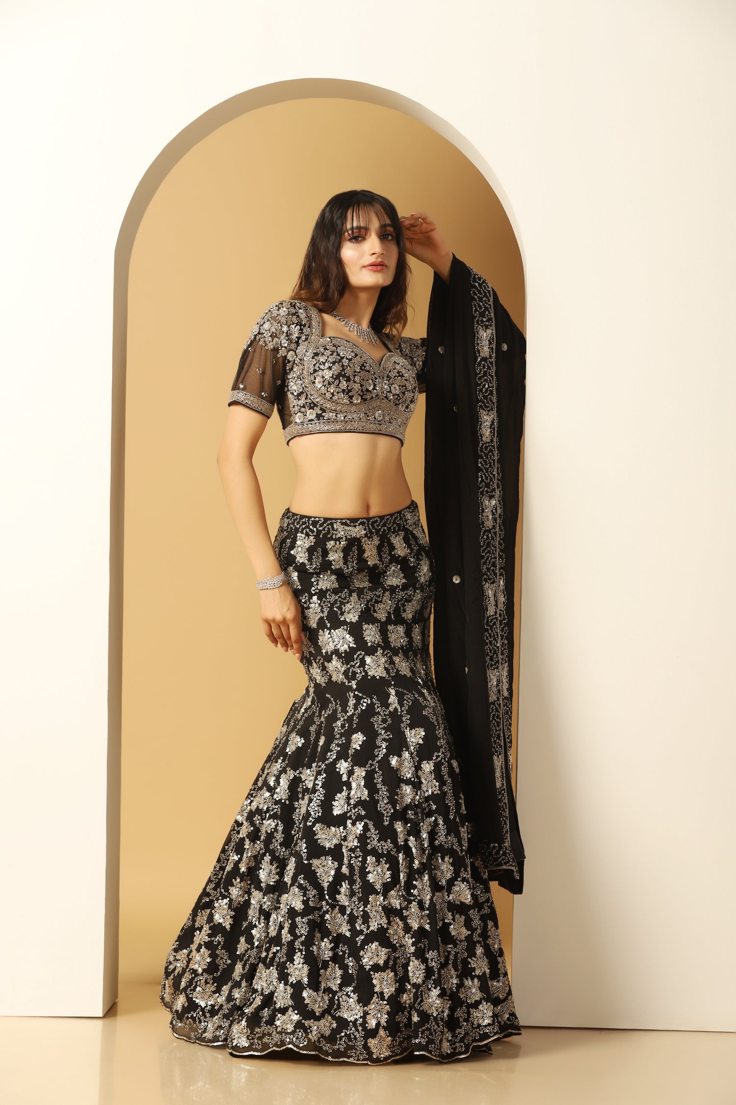 Sequin Embellished Lehenga Set