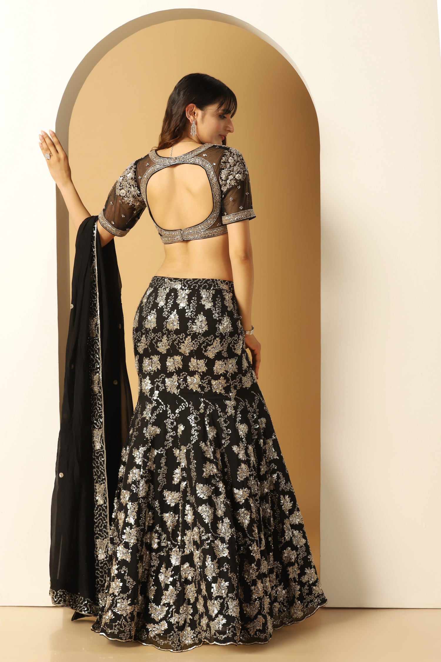 Sequin Embellished Lehenga Set