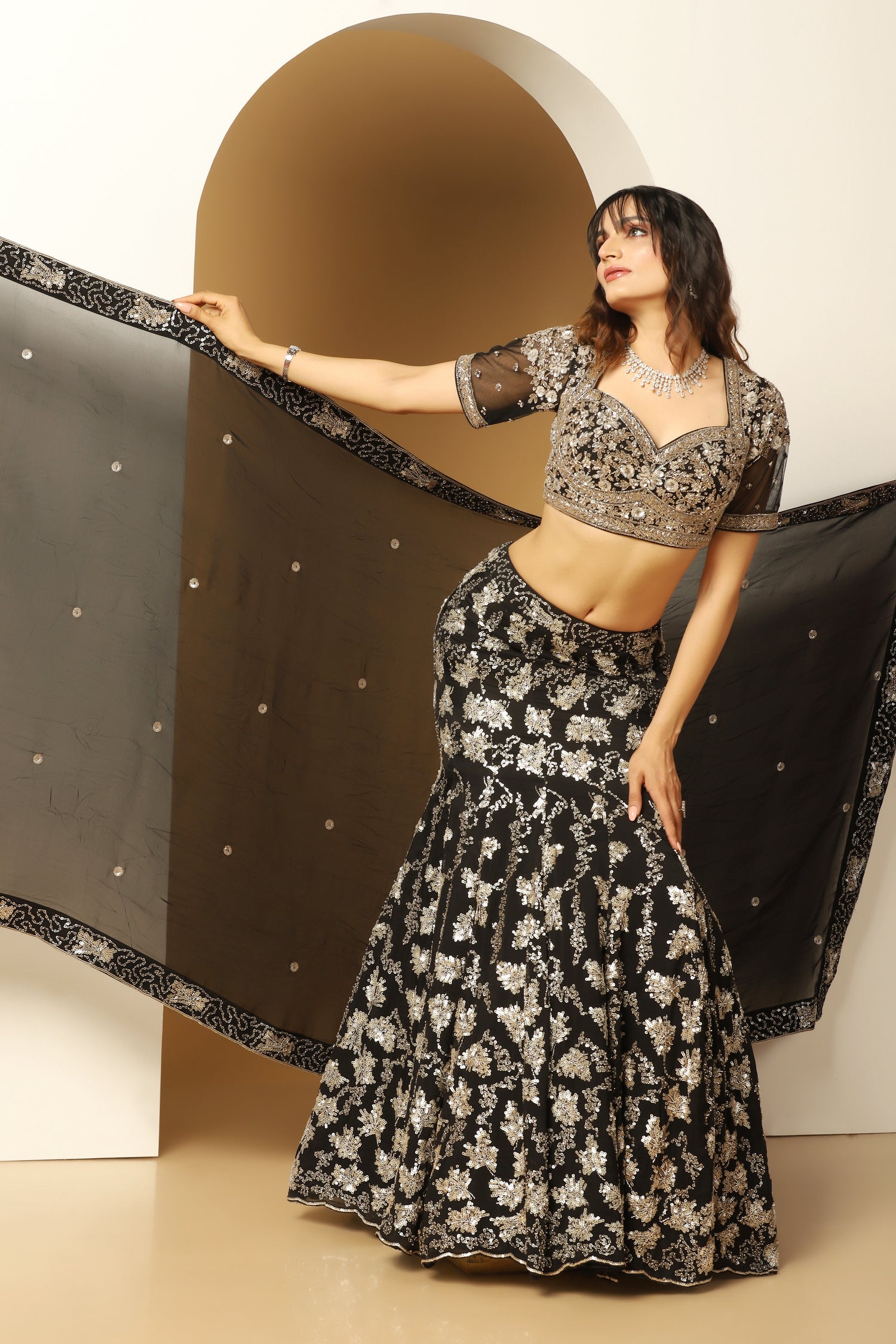 Sequin Embellished Lehenga Set