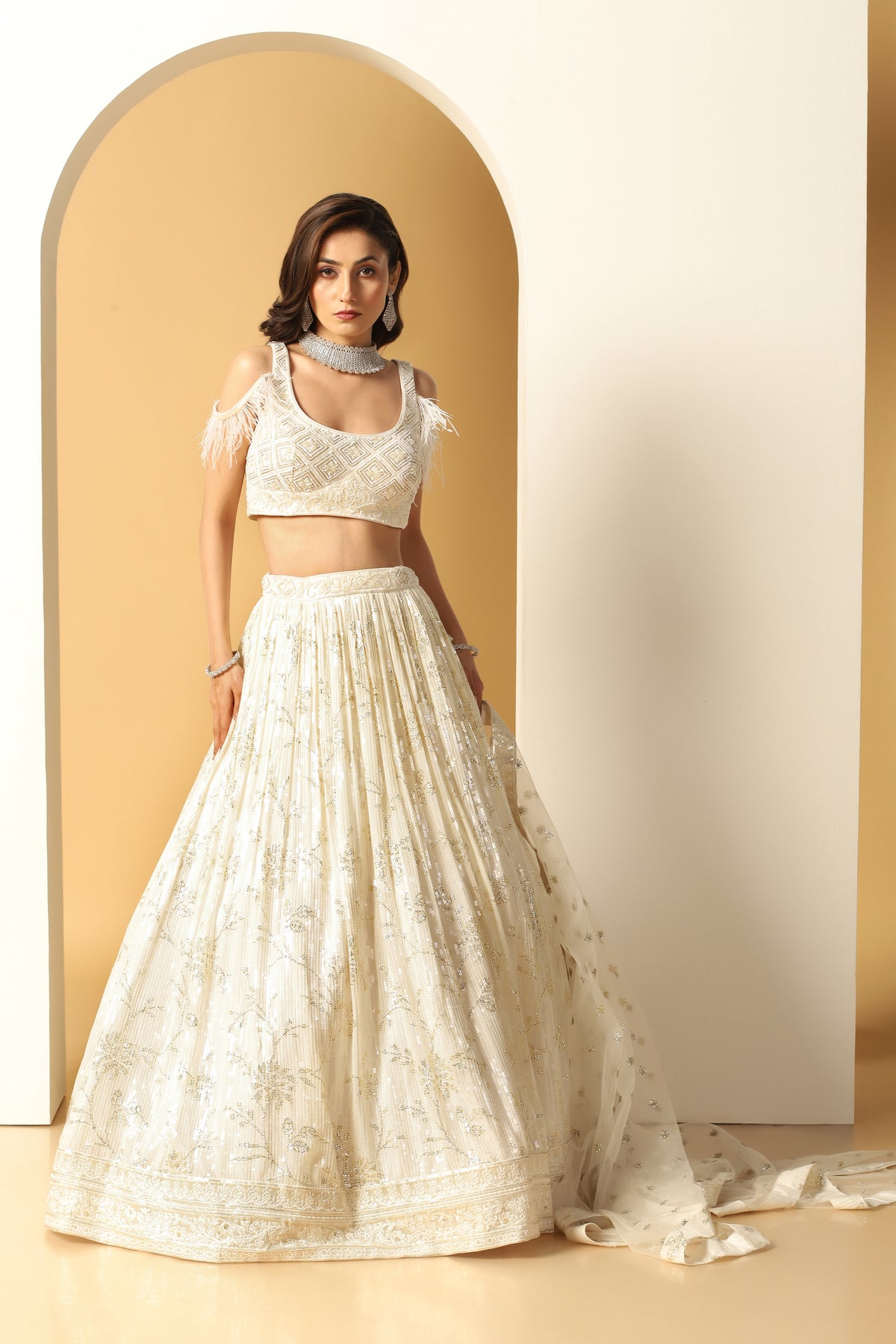 Sequin Work Lehenga Set