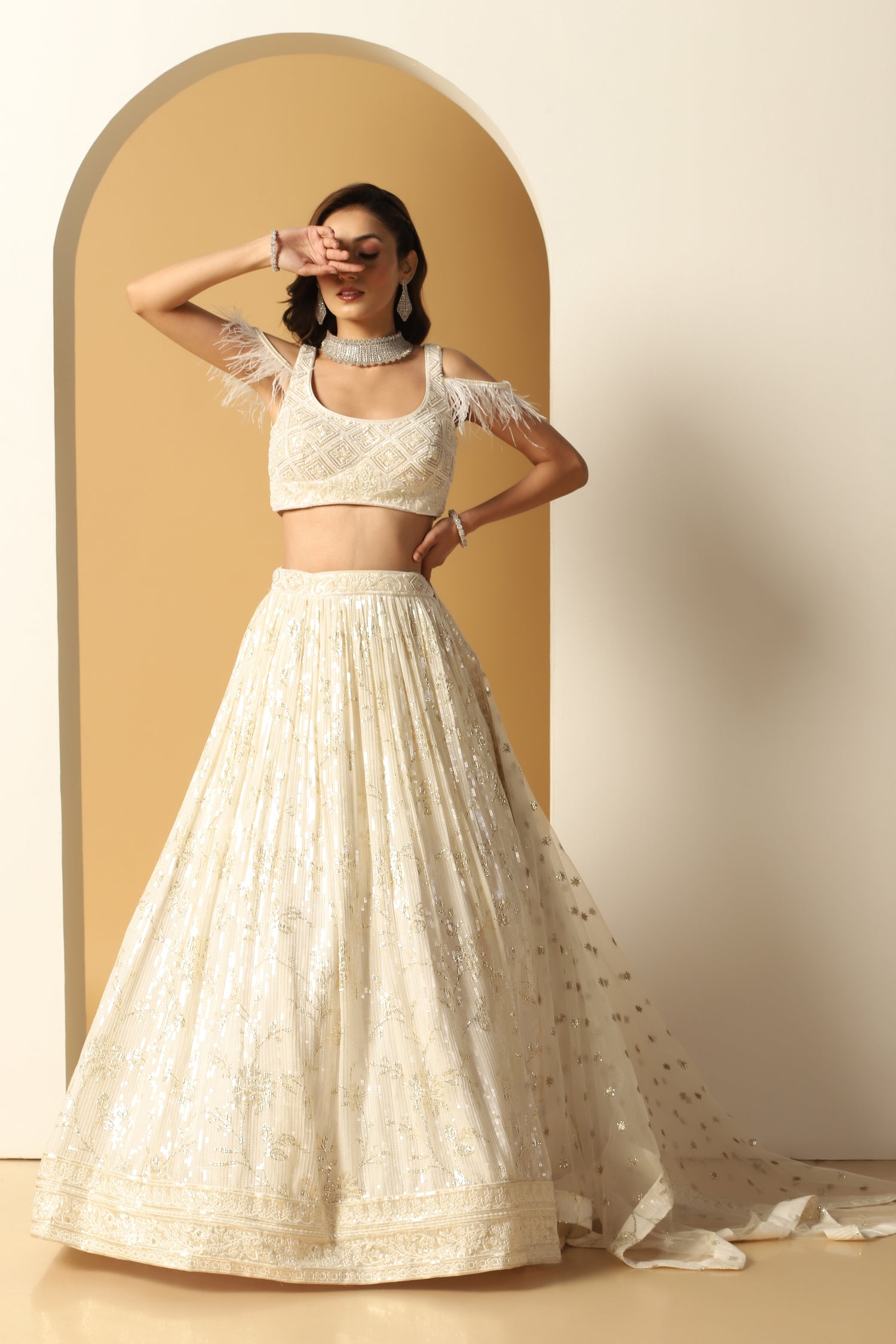 Sequin Work Lehenga Set