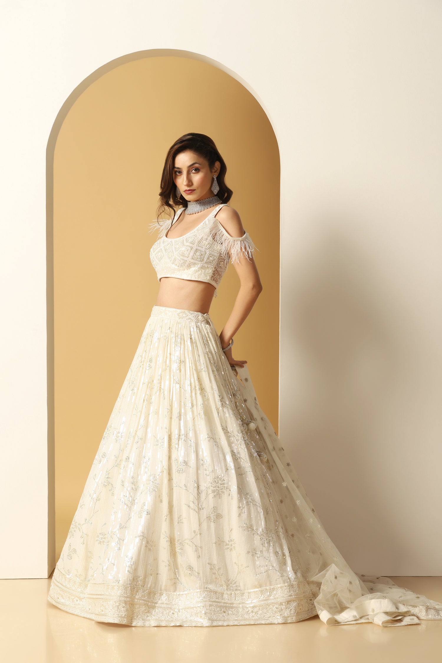 Sequin Work Lehenga Set