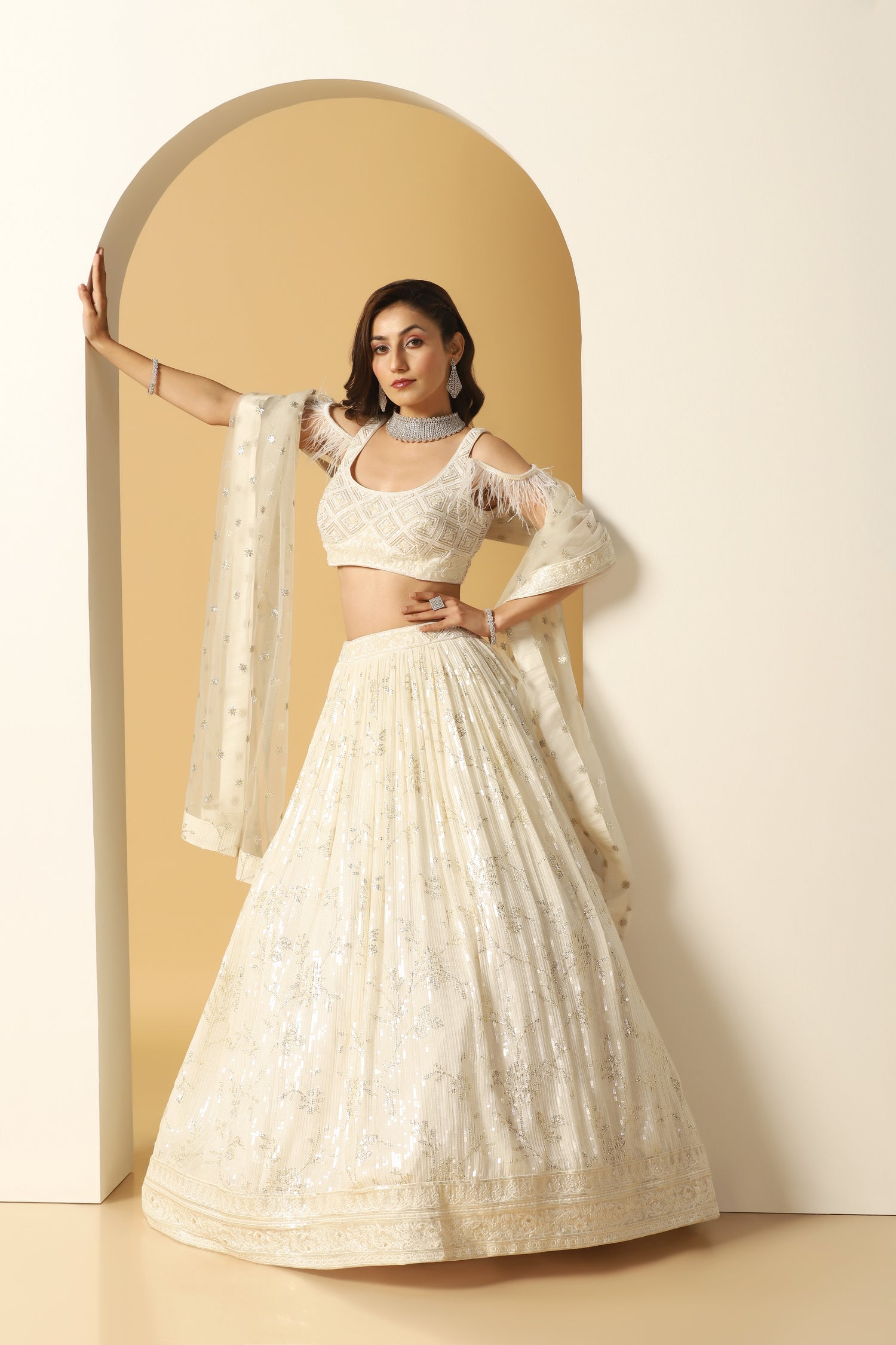 Sequin Work Lehenga Set